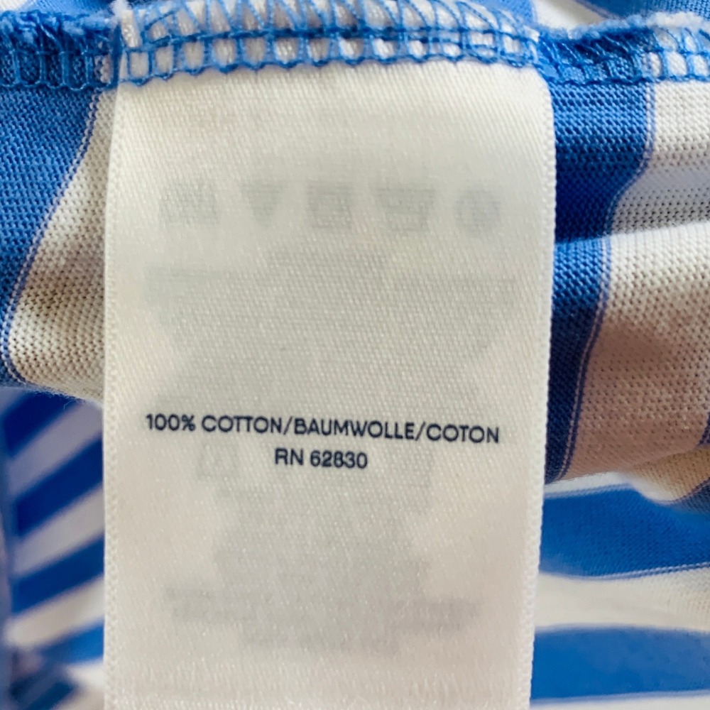 Lands' End‎ Women's Long Sleeve Cotton Hoodie Sweatshirt Top Stripe Blue White L - Picture 10 of 14